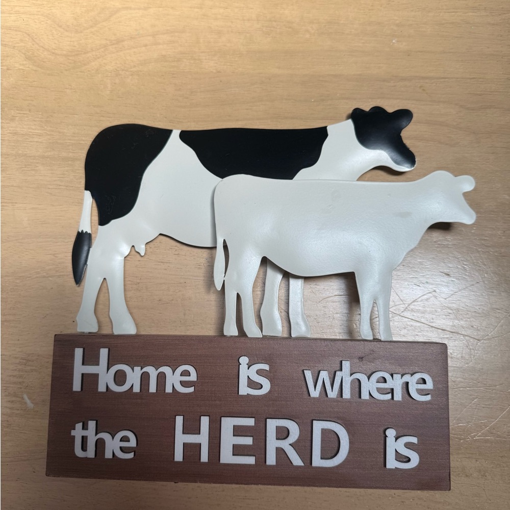Black and White Cow Wall Decor - Home is Where the Herd Is